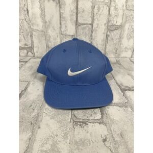 Vintage 90s Nike White Tag Embroidered Swoosh Snapback Hat Cap Baby Blue EUC